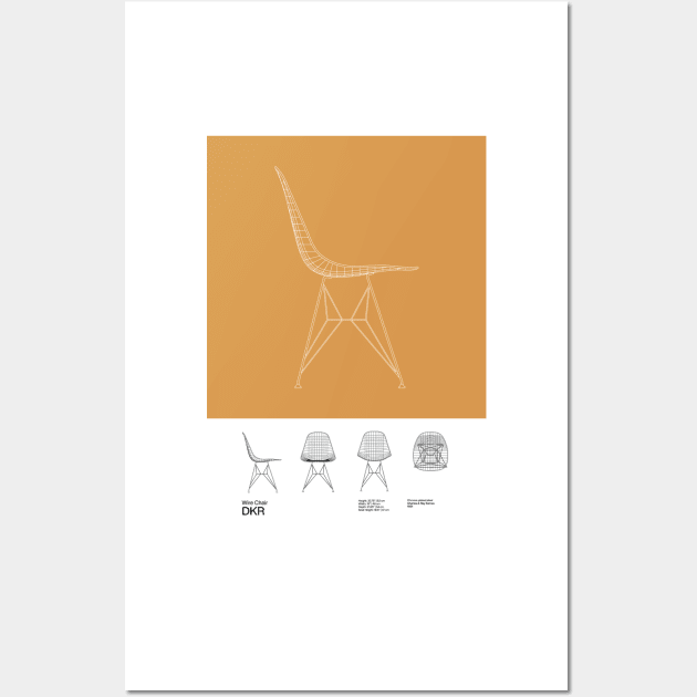 Eames DKR Chair Poster Mid Century Design - Minimal Design - Charles and Ray Eames Wall Art by sub88
